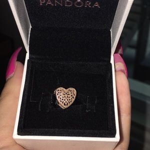 Rose gold heart Pandora charm